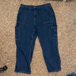 cargo jeans dark wash - plus size, size 20, 3x